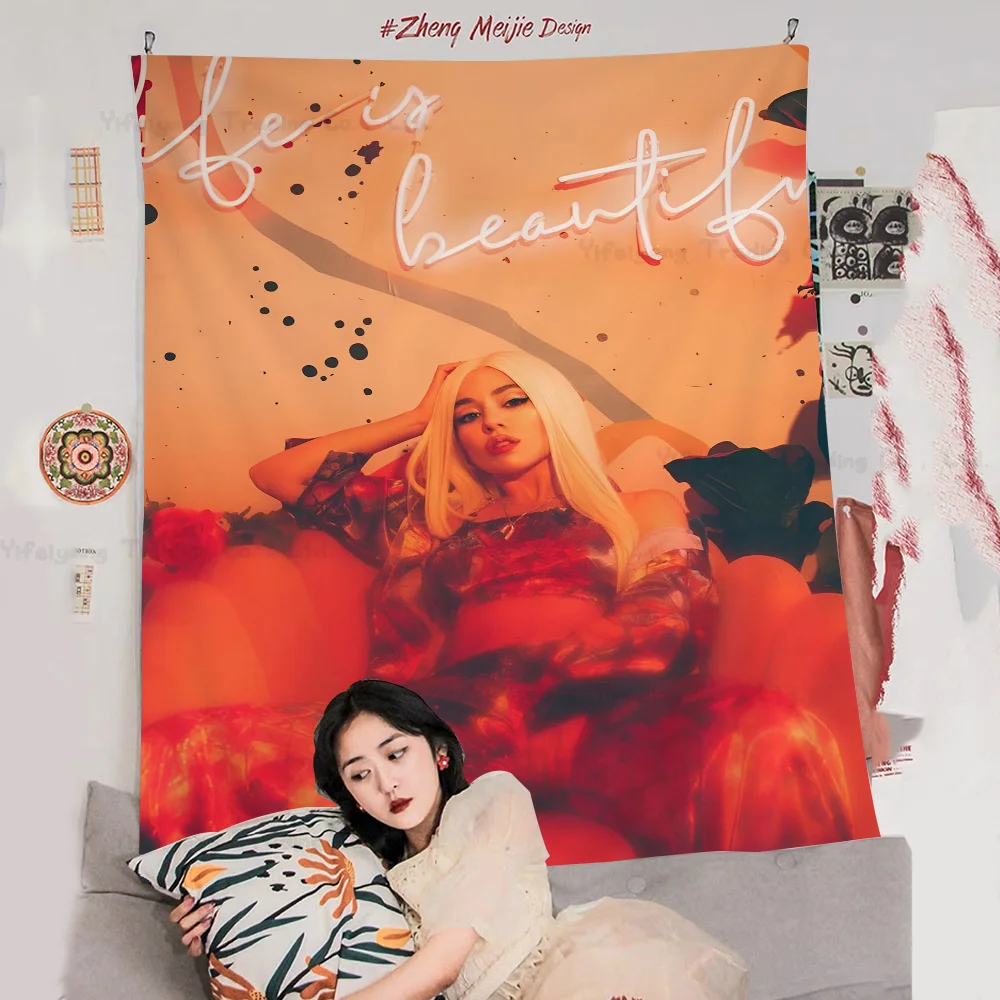 Фото Певица A-Ava Max гобелен аниме гобелен хиппи цветок настенные ковры Декор в общежитии настенный домашний декор №1
