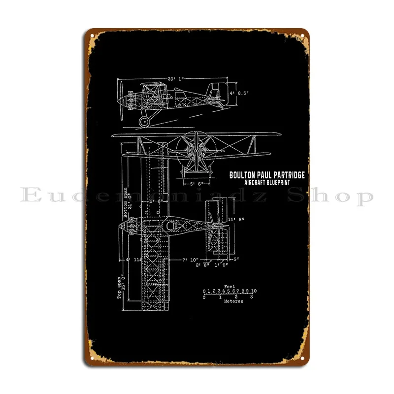 Металлический плакат с изображением боултона пола Партриджа самолета клуба