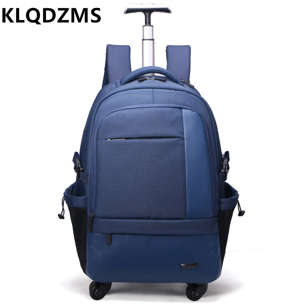 

Портативный нейлоновый чемодан KLQDZMS, 20 дюймов, многофункциональный утолщенный дышащий чемодан с двойными плечами, чемодан на колесиках для путешествий