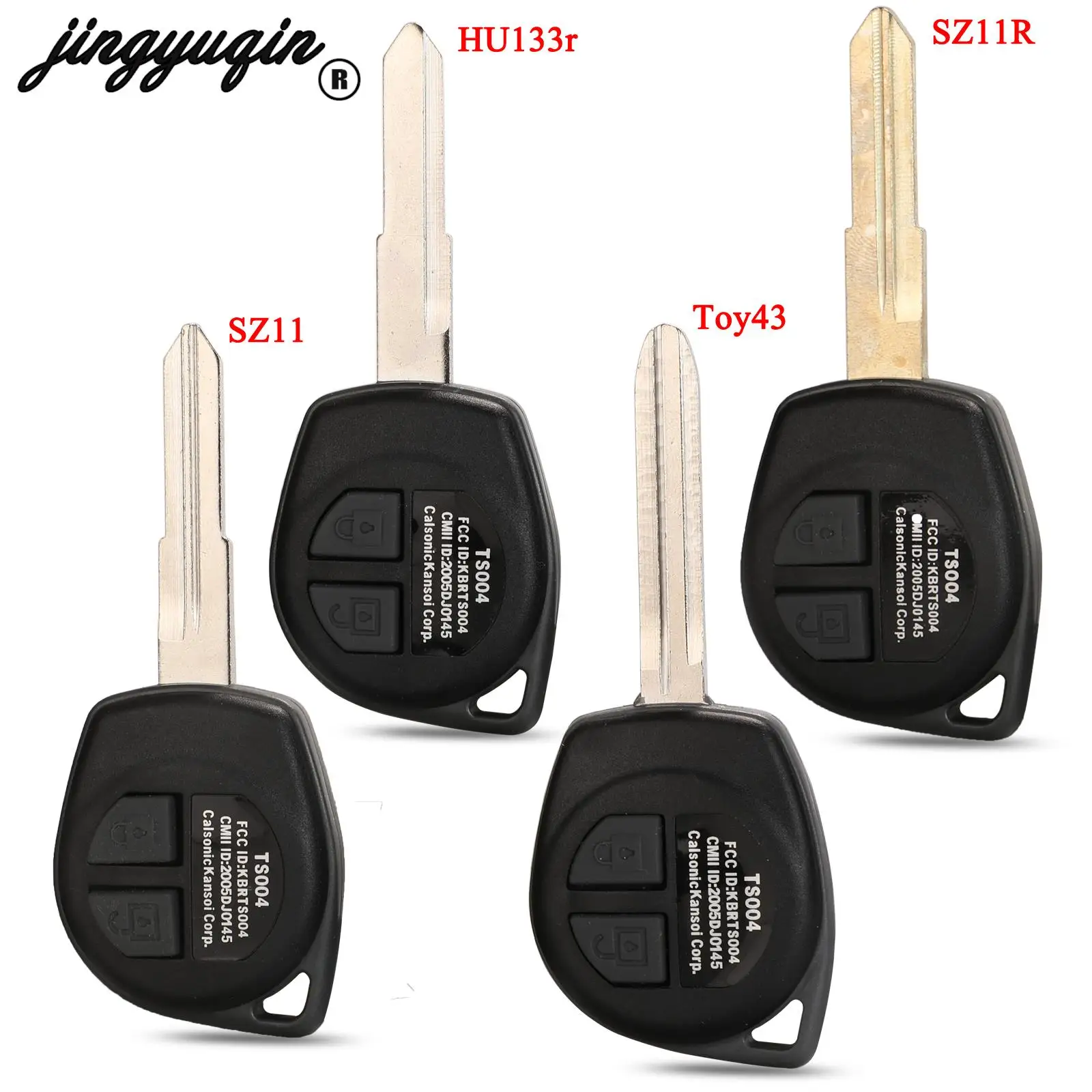 

jingyuqin 10pcs for Suzuki Grand Vitara Igins Alto SX4 Agila Remote key Case Button Pad Shell HU133R TOY43 SZ11R Blade 2 Buttons