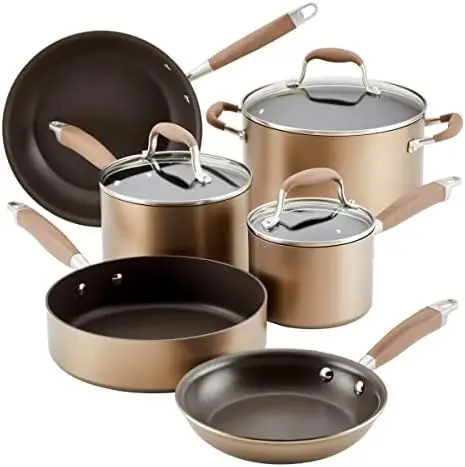 

Hard Anodized Nonstick Cookware / Pots and Pans Set, 9 Piece - Gray