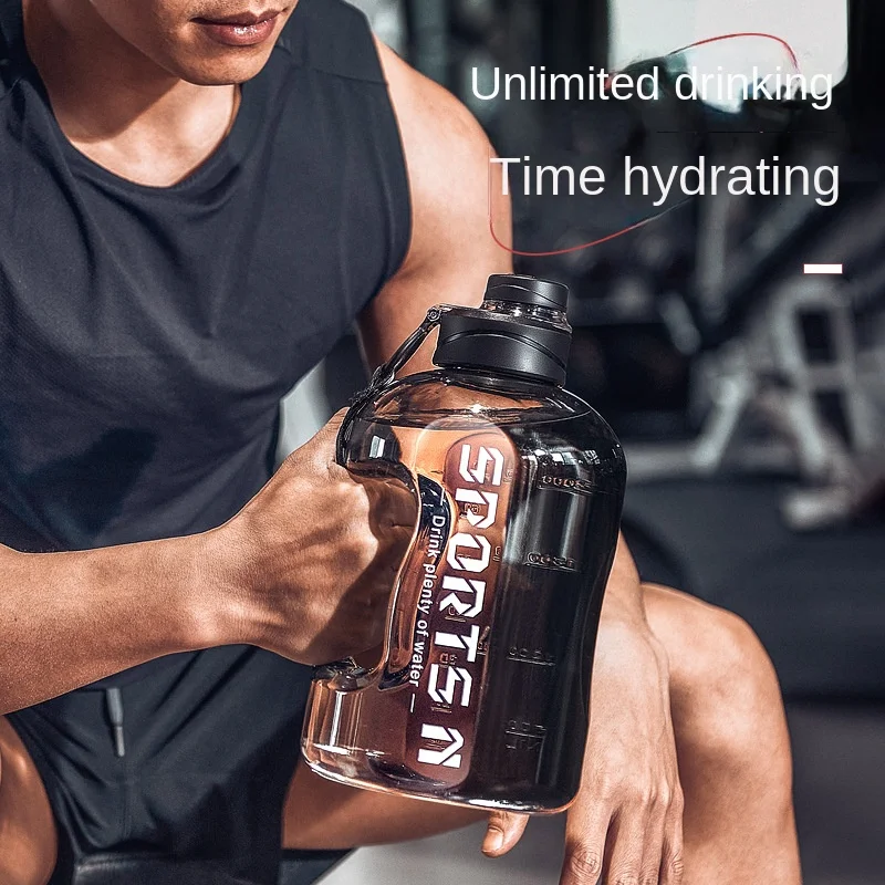 

1700ml/2700ml Gym Cycling Cup PP Material Precise Scale Portable Large Capacity Water Bottle For Men With Straw Sports Fitness
