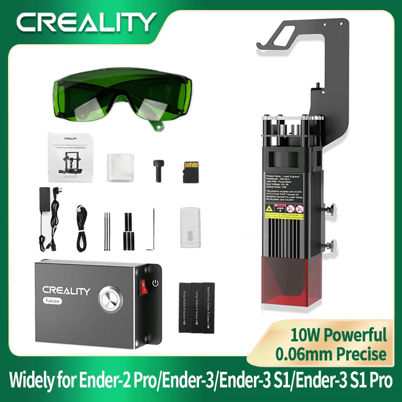 Creality CV-Laser Engraving Module Kit 10W/5W 0.06mm High Precision&Power Carving for Ender 3/Ender-3 V2/3 S1/CR-10 3D Printers loading=lazy