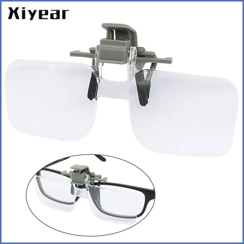

2X Magnifier Light-weight Magnifying Glasses with Clip Loupe for Needlework Crafts Map Reading