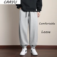caayu mens gray sport pants men 2022 baggy joggers male trousers streetwear casual harem sports jogging khaki sweatpants for men