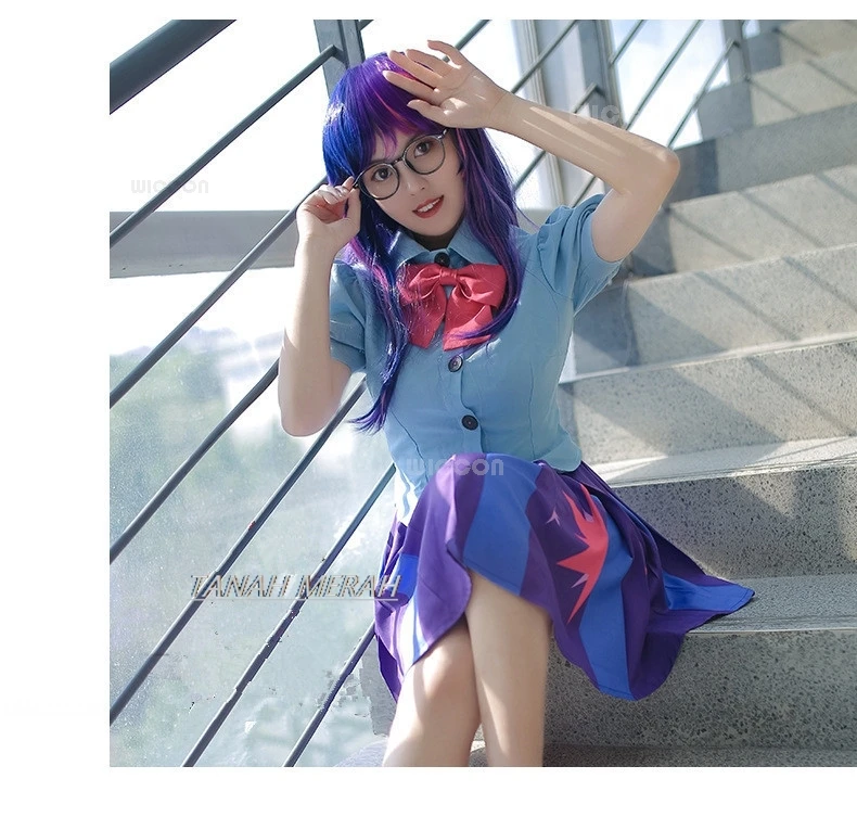 Аниме Little Pony Twilight Sparkle Косплей Костюм Парик Юбка Принцессы Униформа Наряд