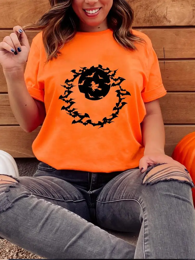 

Funny Pumpkin Style Happy Halloween Clothing Fashion T-shirt Fall Autumn Women Graphic T Shirt Print Tee Female Top Clothes
