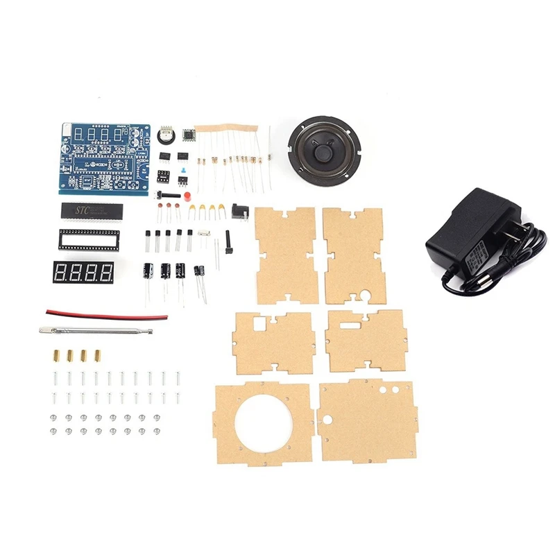 

New TEA5767 FM Radio Receiver DIY Kit Adjustable 87-108Mhz Receiver With 2W 8Ohm Speaker FM Digital Radio DC 5V US Plug