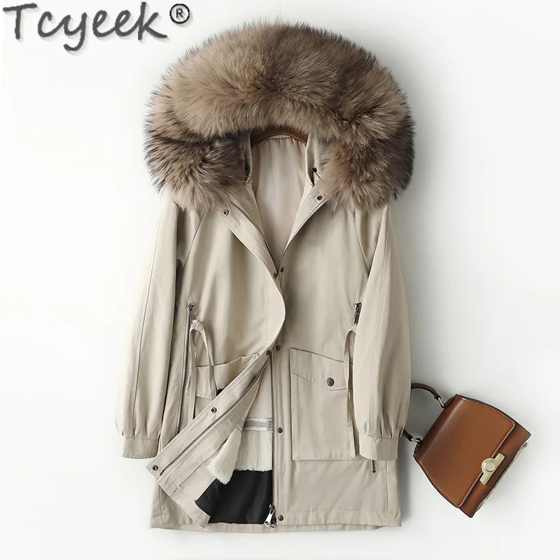 

Новинка, Женское зимнее пальто со съемной подкладкой Tcyeek, модная женская парка средней длины, свободные зимние куртки для женщин, одежда 2023
