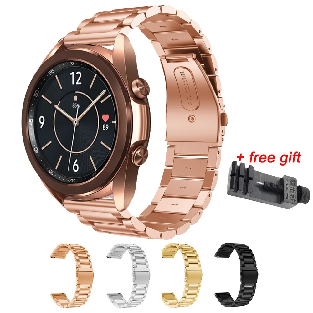 

22mm Width Universal Stainless Steel Band For Samsung Galaxy Watch 46mm /Gear S3 Classic/S3 Frontier Watch Strap Metal Wristband