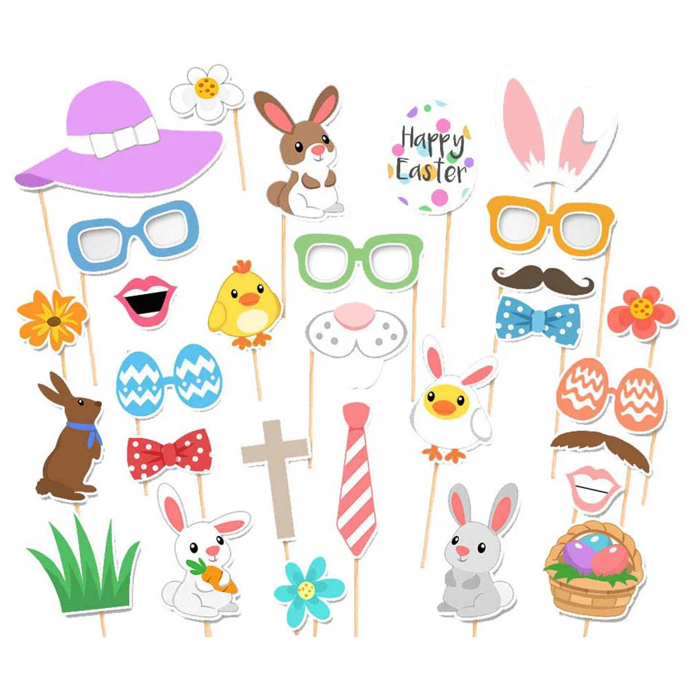 

Photo Props Easter Prop Booth Egg Booths Rabbit Birthday Party Accessoriescolorful Paper Vegetable Basket