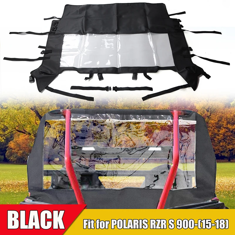 Rhyming Rear Black Window Shade Cover Soft Hood Fit For POLARIS RZR S 900 2015 2016 2017 2018 Waterproof Canvas UTV Accessories