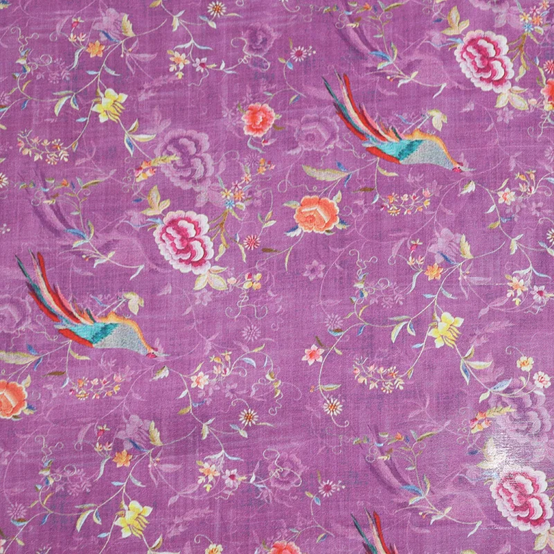 

DFCR High Quality Natural 100% Pure Ramie Cloth Dress Printed Fabric Chinese Gown Dress Fabric DIY Sewing Designer