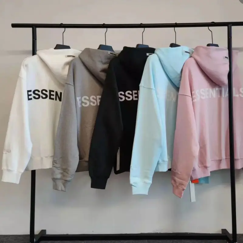 

LEE FOG Fleece Essentials Hoodies 3M Reflective High Street Hoody Oversized Hooded Pullover Couple Sweatshirts for Men Women