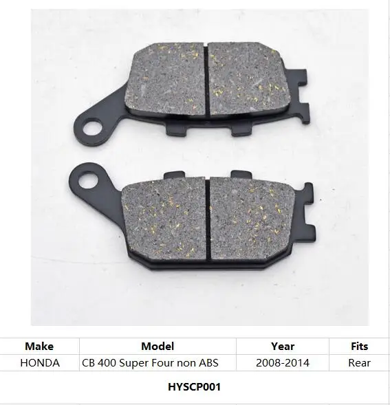 Передние и задние тормозные колодки мотоцикла подходят для HONDA CB400 F