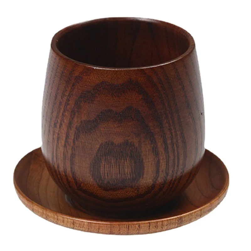 

HOT Japanese Style Log Cup Wooden Big Belly Cup Sake Solid Wood Retro Insulated Teacup Set Drinking Cup 150ML