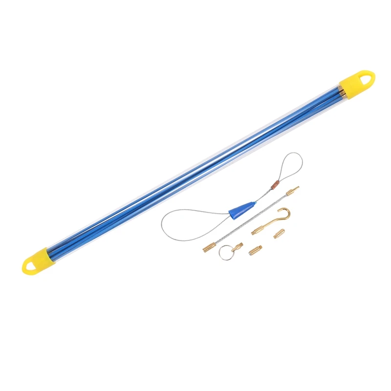 

Fish Tape Cabling Rods 5.8M Fiberglass Electrical Cable Threader Running Puller In Case 10Rods X 58Cm, Blue