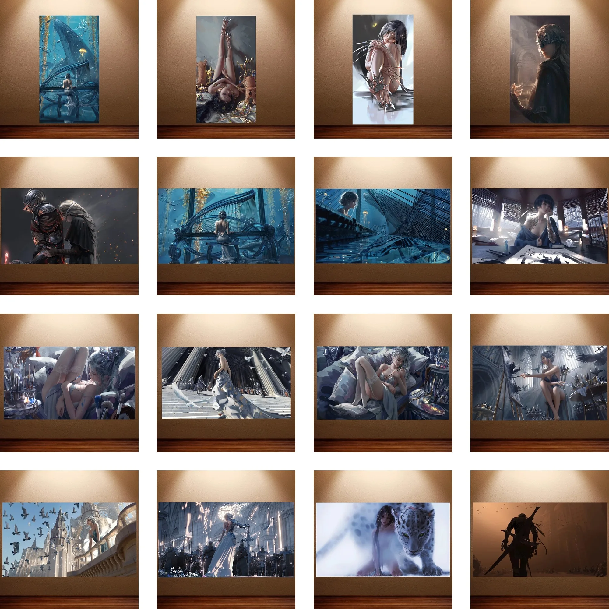 Ghost Blade аниме постер Wlop вторичный индивидуальный холст настенная живопись