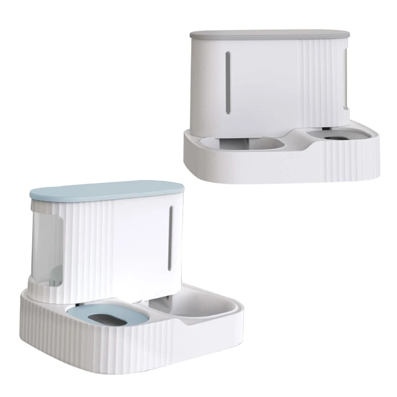 

2-in-1 Pet Feeder Cat Automatic Feeder and Waterer Combo Dog Feeding Solutions Auto Water Food Dispenser for Small Dogs