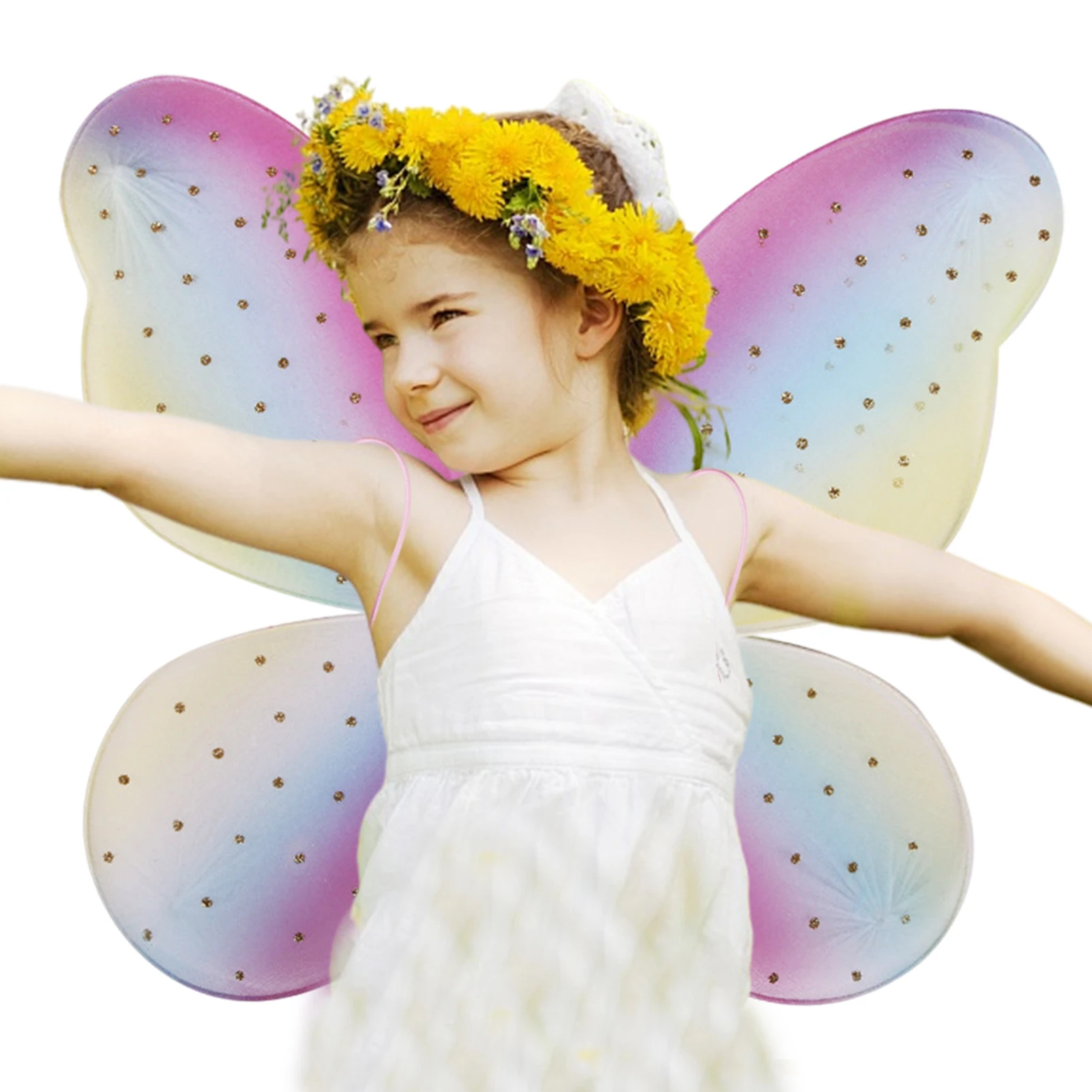 

Girls Fairy Wings Colorful Butterfly Elf Wings For Kids Party Fancy Dress For Birthday Themed-Parties Carnival Festive Cosplay