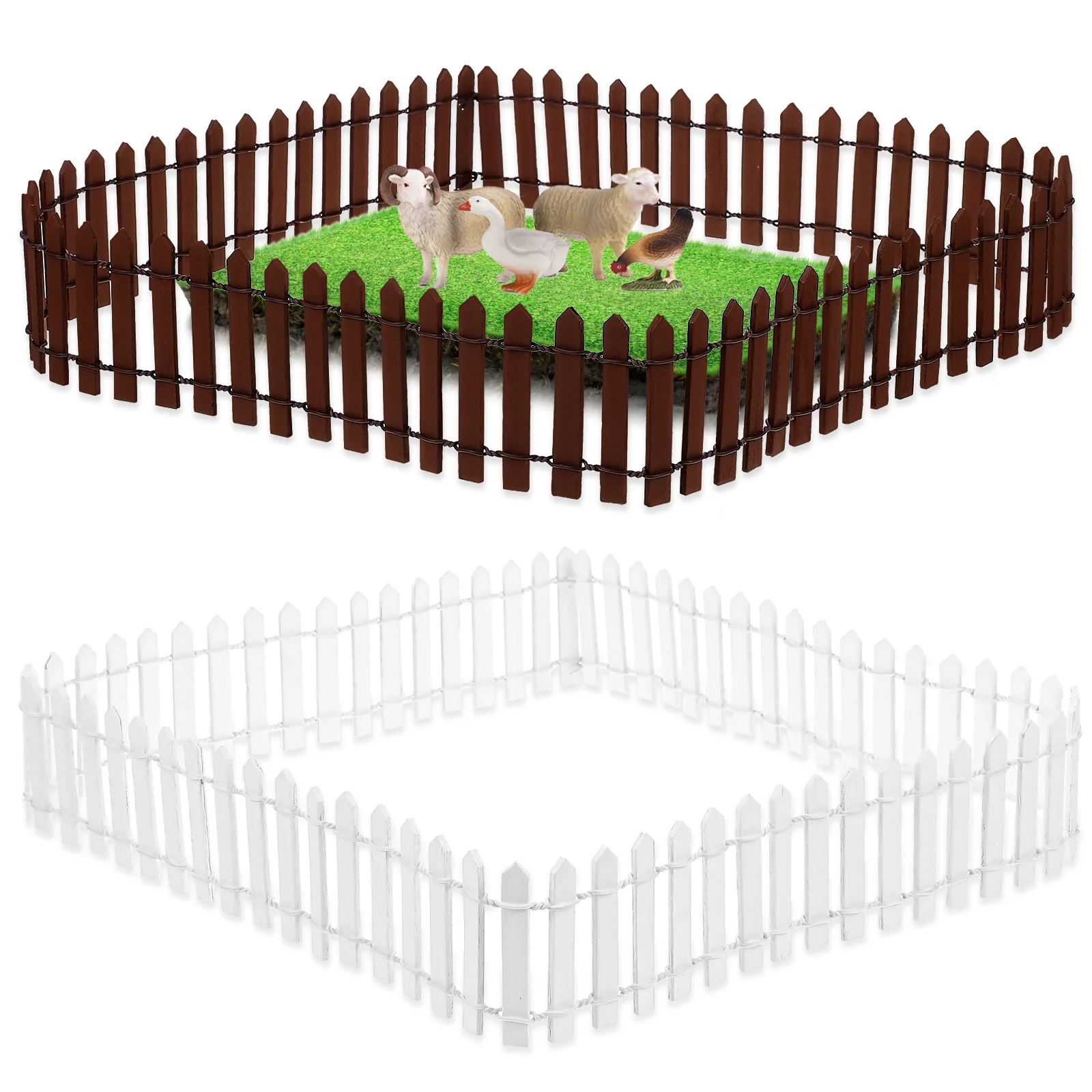 

2Pcs Mini House Fences Landscape Fences Household Miniature Fence Models