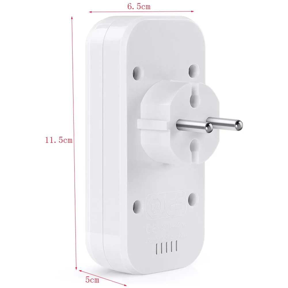 

AC 250V European Style Dual Socket Dual USB 5V 2A Output Plug Adapter Russia Germany France Power Adapter EU Plug Socket