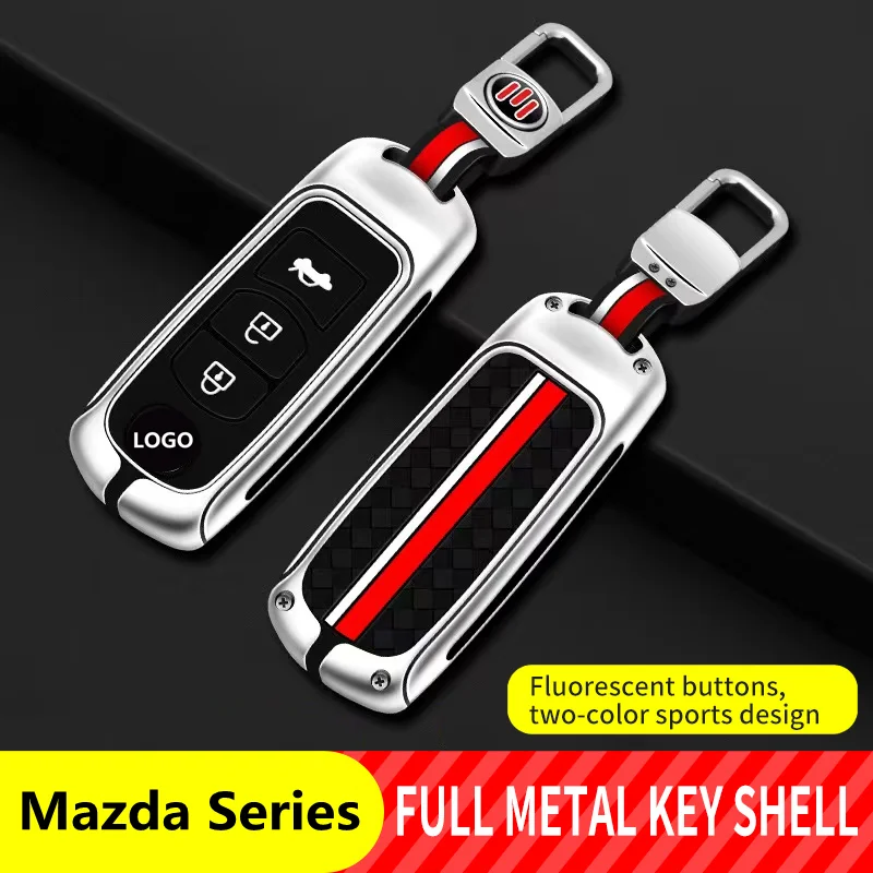 

Zinc Alloy Car Key Case Cover Shell For Mazda 2 6 Alexa CX-30 CX3 CX5 CX4 CX7 CX8 CX9 RX8 MX5 BL BM GJ Atenza Axela Demio Speed