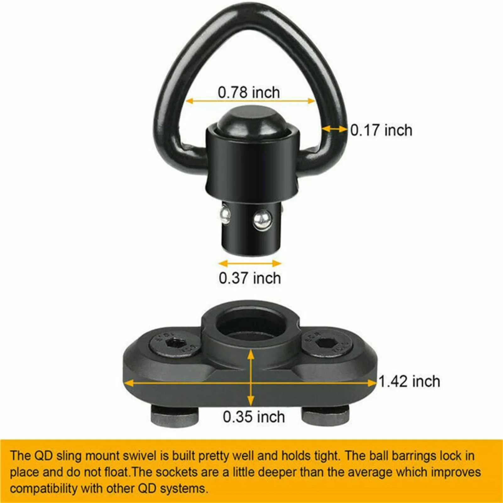 Металлическое Крепление QD Sling Mount быстросъемное крепление с треугольной петлей 360