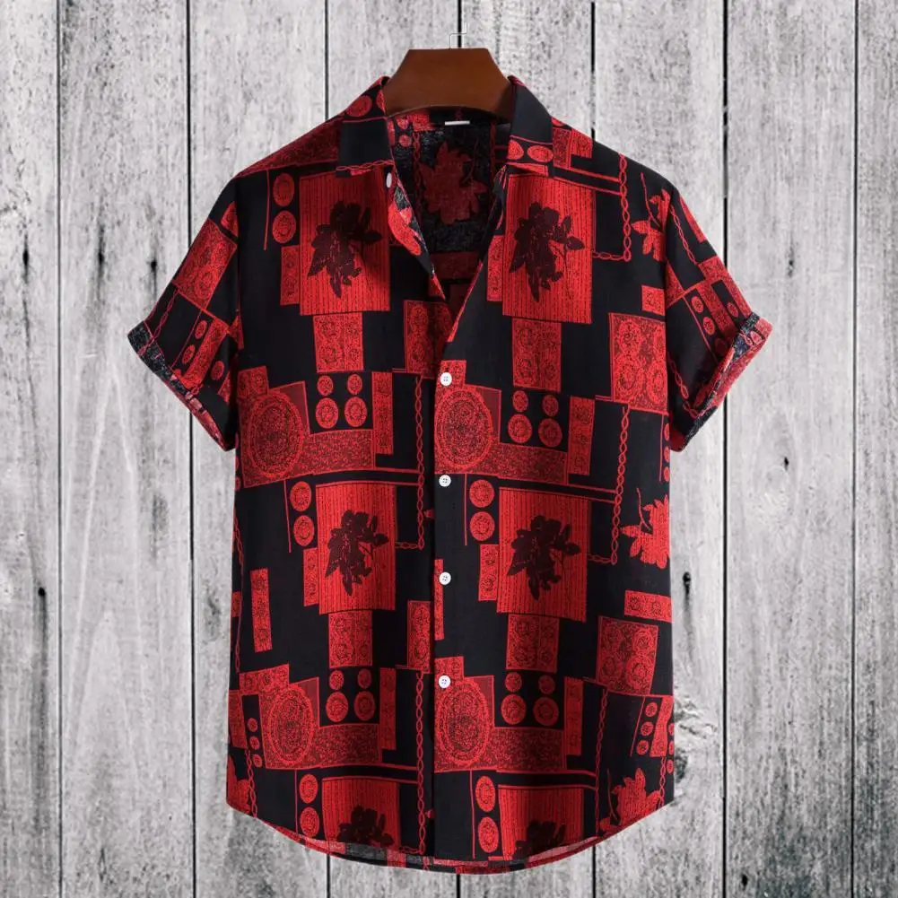 

Trendy Chic Short Sleeve Casual Shirt Streetwear Shirt Top Comfortable Men Supplies