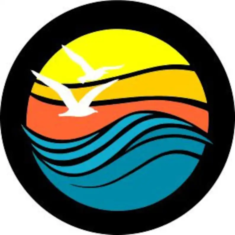 

Beach Waves with Birds Spare Tire Cover for any Vehicle, Make, Model and Size - Jeep, RV, Travel Trailer, Camper and MORE
