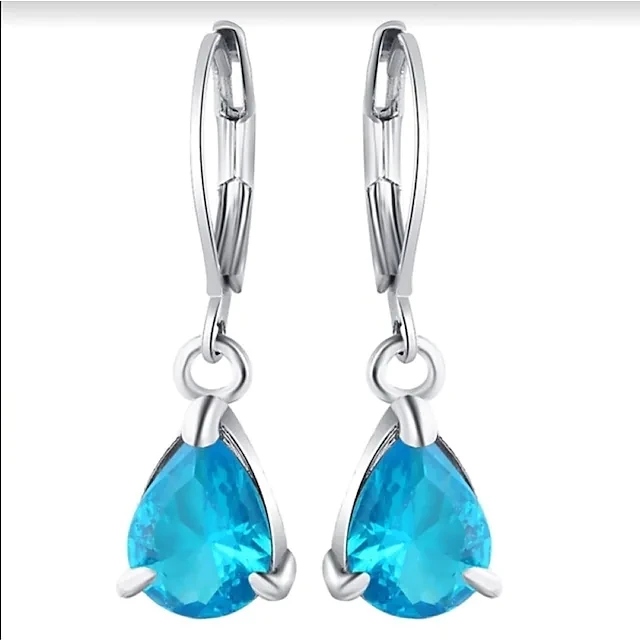 

Dangling earrings, fashion cubic Zirconia, teardrops, cutting lever-back earrings