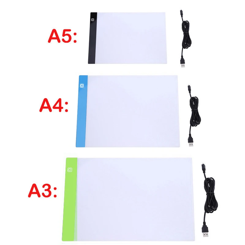 

2022 A3/A4/A5 Three Level Dimmable Led Light Pad Drawing Board Pad Tracing Light Box Eye Protection Easier for Diamond Painting