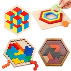 Деревянный 3D-пазл Монтессори танграмма, геометрический пазл, Деревянный конструктор, настольная игра, обучающие игрушки для детей, подарки