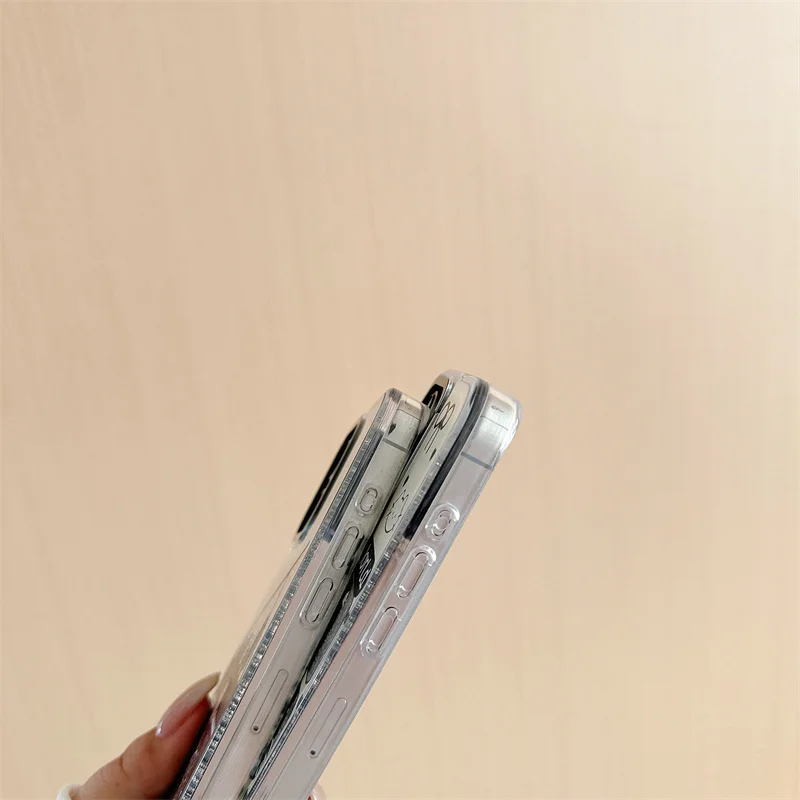 Плавающий серебряный чехол Рыбья чешуя-русалка для iPhone 15 13 14 Pro Max жидкий с