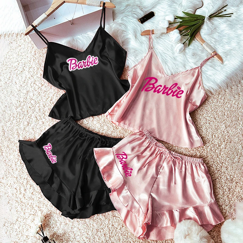 Пижама Барби женская без рукавов модная пикантная мягкая свободная тонкая