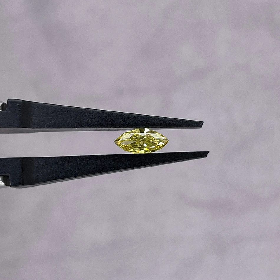 Огранка маркизы HPHT выращенный в лаборатории бриллиант желтого цвета бриллианты