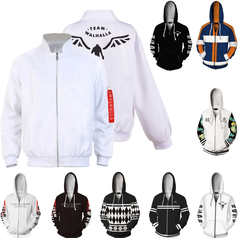 

Костюм для косплея из аниме «Токийский рественз», повседневный жакет на молнии с капюшоном и Свитшот Mikey Baji Keisuke Hanma shushji