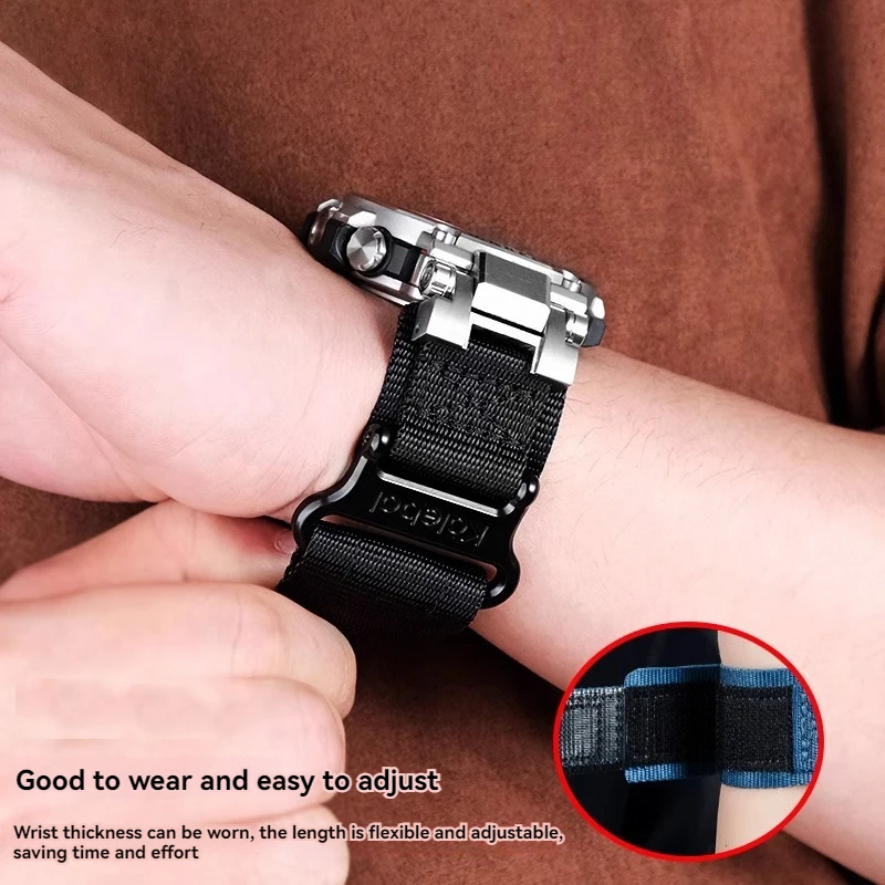 Фото Модные прочные холщовые ремешки для часов для Casio G-SHOCK MTG-B1000 G1000 MTGB1000, спортивный ремешок, холст + модифицированный металлический интерфейс №4