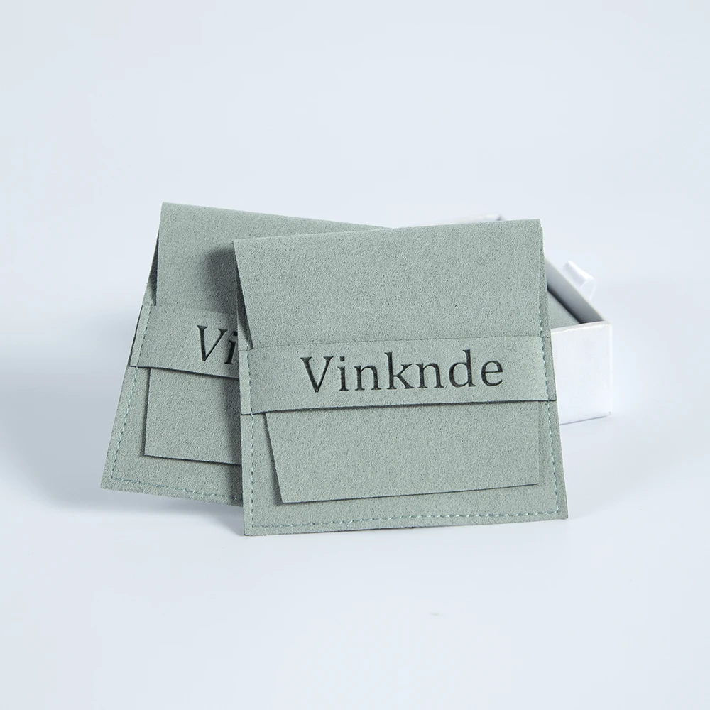 50pcs Microfiber Gift Bags 8x8cm Custom Logo Name Print Jewelry Organizer Packing Pouches Wedding Favor Candy Pouch Cosmetic Bag