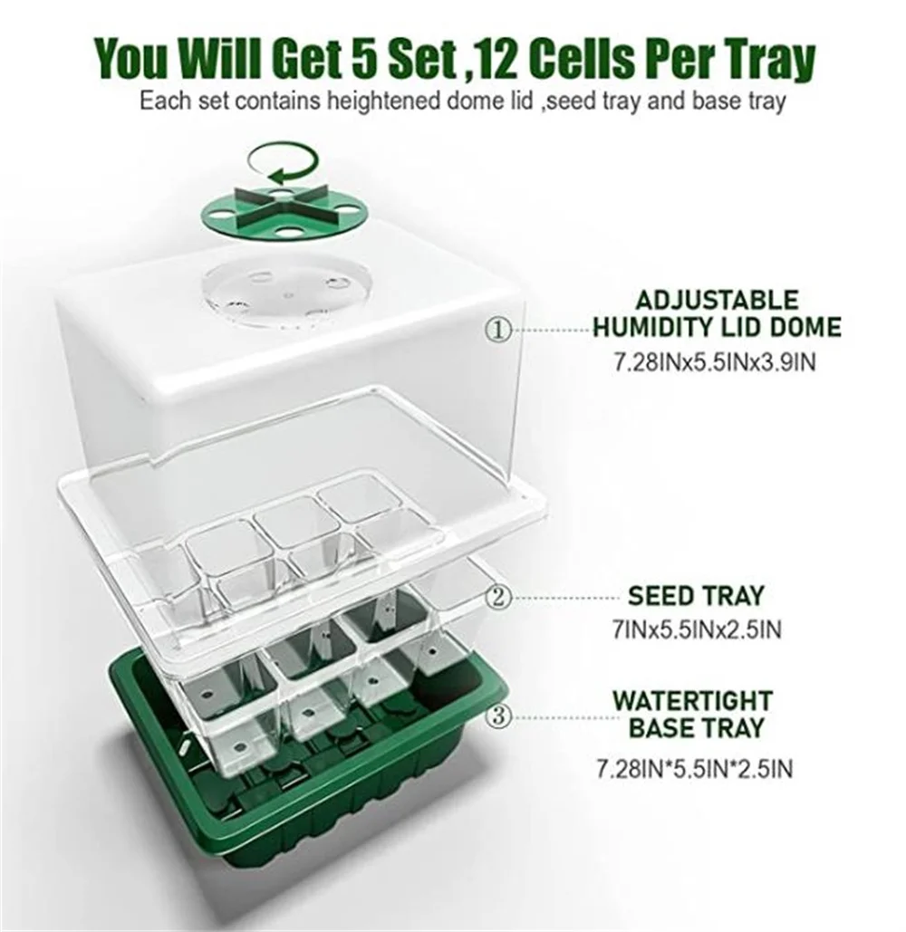 Пластиковый горшок для рассады выращивания растений 12 отверстий 4/5/6 шт.
