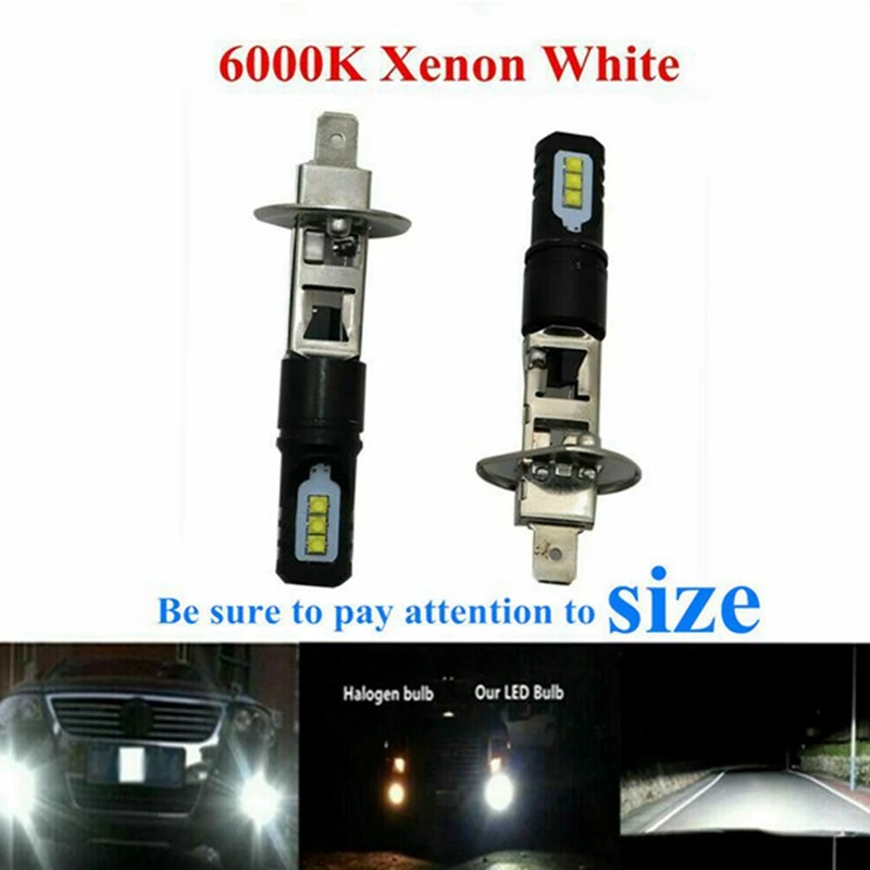 4 шт. 6000K супер яркий белый 6000LM DRL H1 комплект светодиодных ламп для фар из