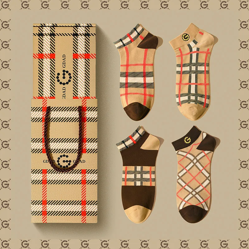 GDAD Brand 4 Pairs Spring And Autumn Men's Business Socks Summer Leisure Sweat Absorption Comfortable Thin Breathable EU39-44