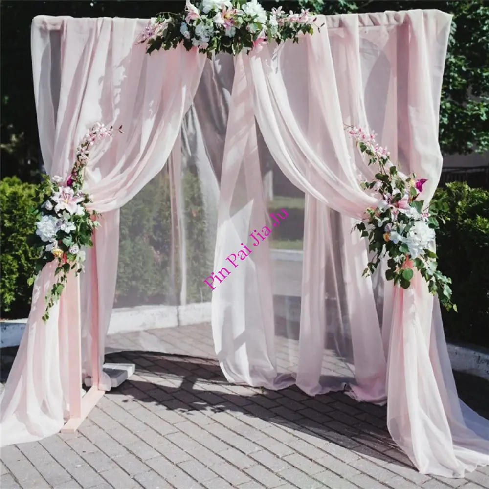 

Chiffon Fabric Drape for Party Wedding Backdrop Curtain Curtains Panels with Rod Pockets Home Window Decoration 1.5X2.15M