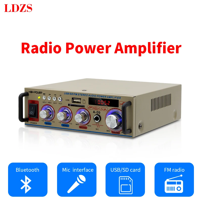 

LDZS Bluetooth power amplifier digital SUBWOOFER SPEAKER aux input USB SD home theater power amplifier audio processor power amp
