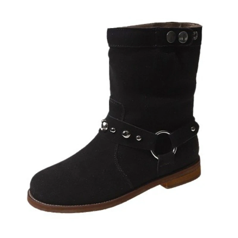 Модные женские ботильоны с заклепками весенне-осенние короткие ботинки на