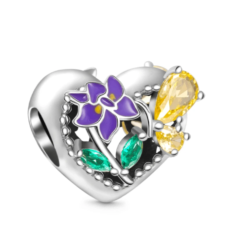 925 Стерлинговое Серебро Бабочка Четырехлистный Клевер Зеленый Лист Птица Цветок Украшение для Браслета DIY Бусина Подходит для Оригинальной Подвески Оберега Браслета Ювелирные Изделия 2022 Новое