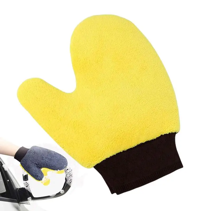 

Car Wash Gloves Soft Microfiber Coral Velvet Strong Absorbent Body Cleaning Gloves Dust Collectors Car Cleaning Supplies