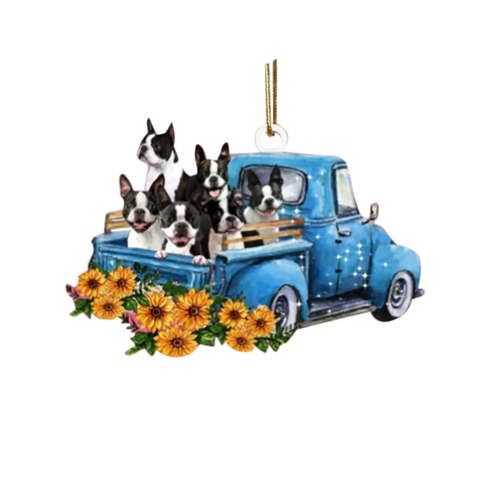 

Car Decoration Sunflower Rearview Pendant Truck Creative Dog Car Mirror Pendant
