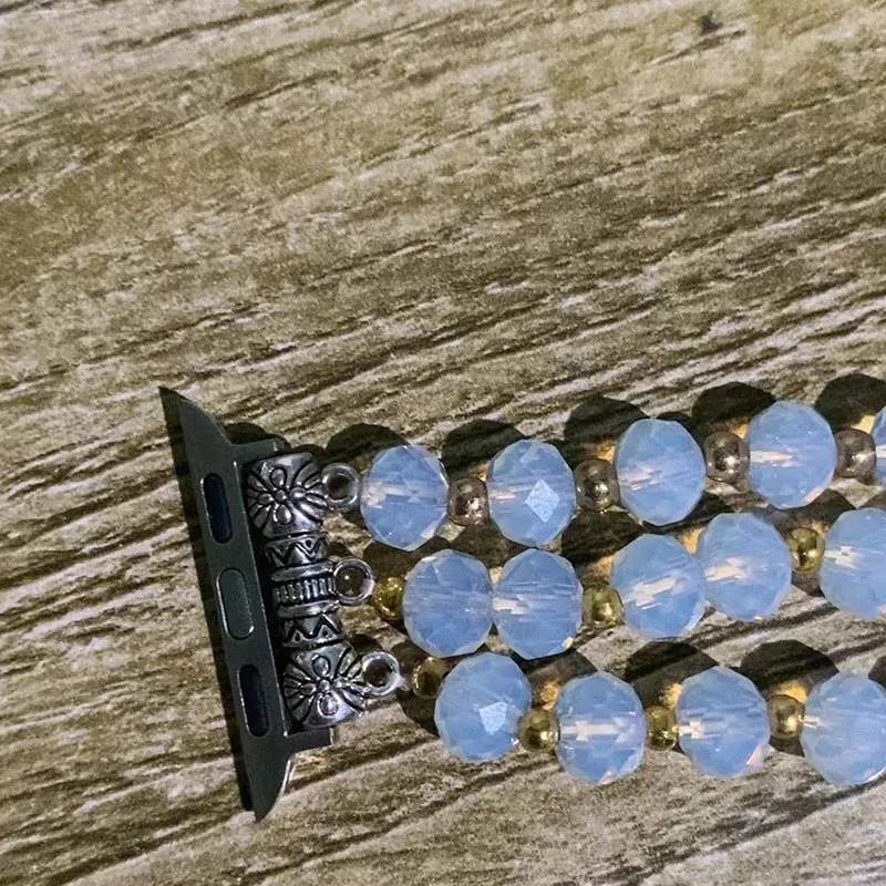 Crystal Beaded Bracelet for Apple Watch 38mm 40mm 41mm42mm44mm45mm, Iwatch SE and Series Ultra 8 7 6 5 4 3 2 1