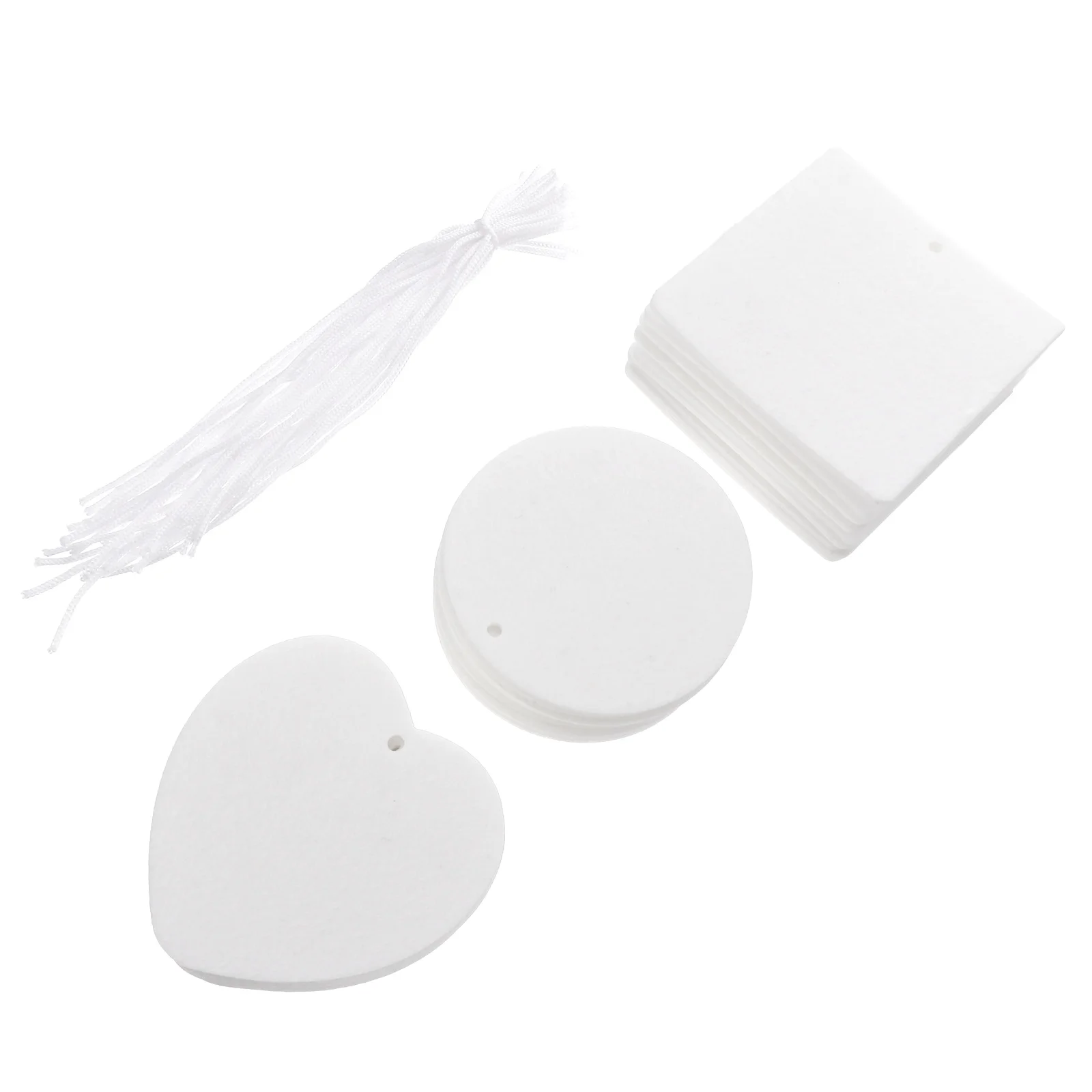 

1 Set Sublimation Blanks Coaster Heart Circle Square Car Cup Holder Blank Cup Mat Pad with Strings for Air Freshener Purifier